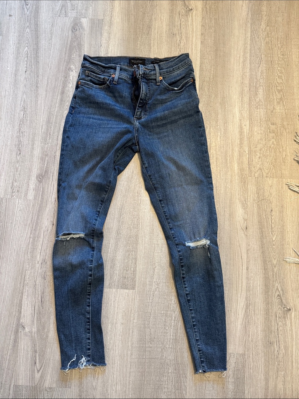 Banana Republic Dark Blue Skinny Jeans with Knee Rips